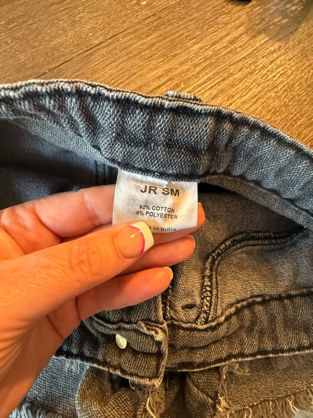 Washed Black High-Rise Frayed Hem Denim Shorts - Picture 3 of 5